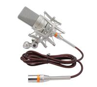 Xiuganpo Micrófono de Estudio XLR, Micrófono Condensador 3 Pin XLR Área de Borde Señal Estable para Transmisión en Vivo (Gold)