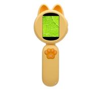 Xiuganpo Microscopio Digital Portátil, Lupa Portátil Brillo Ajustable Ajuste de 2.0 Pulgadas Pantalla de Color Incorporada Games 4X Zoom para Observación para el Estudiante (Yellow)