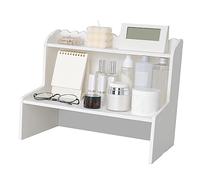 Xiuganpo Mini Estantería de Escritorio, Versátil y Móvil, Estante de Exhibición de Madera para Almacenamiento de Maquillaje, Almacenamiento en la Sala de Estar [Tablero de Madera y plástico] (Grande