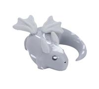 Xiuganpo Mini Figura de Dragón Hecha a Mano, Escultura Coleccionable Portátil para Aliviar el Estrés, para Trabajadores y Estudiantes, Estatua de Dragón con Acabado Brillante Impresa en 3D (Gray)