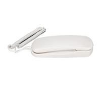 Xiuganpo Mini Teléfono de Pared Teléfono Fijo con Cable Que Ahorra Espacio con Función de Silencio para Oficinas de Hoteles, Material ABS Blanco