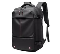 Xiuganpo Mochila de Viaje Expandible de 60 Litros, Sellada Al Vacío, con Bomba Eléctrica y Candado TSA para Hombres y Mujeres, Homologada para Llevar en vuelos. (BLACK)