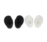 Xiuganpo Modelo de Oreja de Silicona, 2 Pares de Modelo de Oído de Silicona Derecho Flexible para el Ejercicio (en blanco y negro)