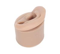 Xiuganpo Modelo de Oreja de Silicona Suave Adecuado para la Práctica de Perforación de Orejas, Accesorios de Exhibición para Principiantes, Color de Piel Oscura (Izquierda)