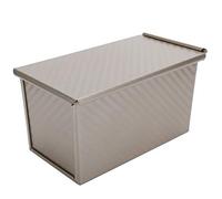 Xiuganpo Molde para Pan Utensilios para Hornear Antiadherentes con Tapa para Hacer Pan Hermoso en Casa, Aleación de Aluminio Duradera para los Amantes del, 8,3 X 4,7 X 4,3 Pulgadas, Dorado