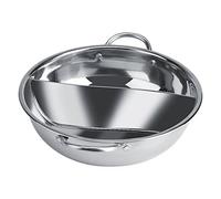 Xiuganpo Olla Caliente Duradera de Acero Inoxidable Adecuada para 4-5 Personas - Suministros Familiares Esenciales con Vitrocerámica - 31 Cm (32CM)