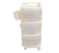 Xiuganpo Organizador de Almacenamiento para Recién Nacidos Essentials, Carrito para Cambiar Pañales Tipo Cajón Móvil de 3 Capas con Rueda para Artículos Infantiles, PP/plástico/hierro