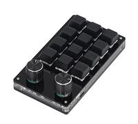 Xiuganpo OSU Gaming Keyboard Mini 12 Teclas Teclado 2 Perillas Cable USB Pequeño Portátil para Laboratorio de Música Negro