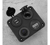 Xiuganpo Panel de Interruptor LED de 12 V con Puertos USB Duales y Protección contra Sobrecorriente, Ajuste Perfecto para Automóviles y Camiones (BLUE)