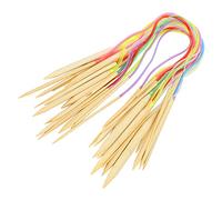 Xiuganpo Paquete de 18 Agujas de bambú de Doble Punta con Accesorios Artesanales para Entusiastas del Tejido (60 cm+ bolsa de accesorios)