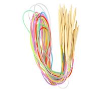 Xiuganpo Paquete de 18 Agujas de bambú de Doble Punta con Accesorios Artesanales para Entusiastas del Tejido (120cm+bolsa de accesorios)