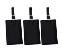 Xiuganpo Paquete de 3 Etiquetas de Equipaje de Cuero PU, Etiquetas Rectangulares con Nombre para Maletas, Protección de Privacidad para Accesorios de Equipaje Esenciales de Viaje