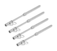 Xiuganpo Paquete de 4 Medidores de Presión de Neumáticos de Doble Cabeza 10 160 PSI, Medidor de Inflado de Neumáticos Mecánico de Acero Inoxidable con 2 Portabrocas de Metal para Camión, Coche, SUV,