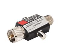 Xiuganpo Pararrayos Coaxial de Alto Rendimiento PL259 Hembra a Macho Protector contra Sobretensiones de Rayos de 400 W para Antena de Edificio, Pararrayos Lleno de Gas Fácil de Usar, Ancho de Banda