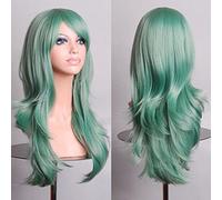 Xiuganpo Peluca Larga y Rizada para Mujer, Color Brillante y Delicado, Resistente Al Calor, Suave Flexible, Pelucas Onduladas Sintéticas, Pelucas de Cosplay para Mujer con Malla de Pelo para Cosplay