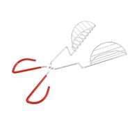 Xiuganpo Pinza de Taco de Acero Inoxidable Largo Agarre de Goma para Freír Conchas de Taco Crujientes en Casa 1 Unidad
