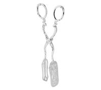 Xiuganpo Pinzas para Pan de Aleación de Zinc Vintage | Exquisita Abrazadera de Metal para Alimentos para Buffet | Pinzas de Cocina para Cocinar y Hornear | 8,5x4,5 Pulgadas | Plata