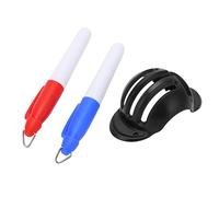 Xiuganpo Plantilla de Marcador de Triple Pista de Pelota de para Alineación, Kit de Dispositivo de Dibujo de Línea de Portátil para Golfistas, Rotuladores de Plástico Rojo para Práctica Verde