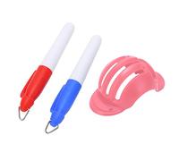 Xiuganpo Plantilla de Marcador de Triple Pista de Pelota de para Alineación, Kit de Dispositivo de Dibujo de Línea de Portátil para Golfistas, Rotuladores de Plástico Rojo para Práctica Verde