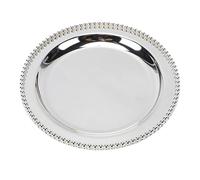 Xiuganpo Plato Redondo de Metal Europeo para Tartas, Elegante Bandeja para Servir Postres Vintage con Tapa de Espejo para Decoración de Banquetes de Bodas y té de la Tarde