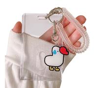 Xiuganpo Portatarjetas de Identificación Transparente Adorable Decoración de Gato Funda Protectora para Tarjetas de Identificación para Trabajo/estudiantes Metal, Acrílico