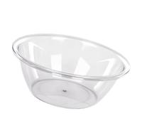 Xiuganpo Práctico Lavabo Transparente para el Hogar, Cocina, Baño, Duradero, Grueso, de Gran Capacidad, Multifuncional, Redondo, Transparente (Medio)