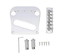 Xiuganpo Puente de Guitarra, Puente de Aleación Ajustable de 6 Monturas y Placa Base con Llave para Tornillos, de Guitarra de 6 Monturas para Estabilidad de Afinación de