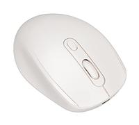 Xiuganpo Ratón Mecánico Inalámbrico Ergonómico 3 Niveles dpi Ajustables 1600DPI para Juegos para Ordenador Portátil 2,4G USB Recargable Negro Mate (White)