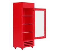 Xiuganpo Refrigerador Vertical para Casa de Muñecas, Electrodoméstico Duradero de Abedul para la Interacción Entre e Hijos y el Desarrollo de la Inteligencia (Rojo)