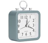 Xiuganpo Reloj Despertador con Batería, Estilo Simple, Funcionamiento Silencioso, No Radiativo para el Hogar y la Oficina, Metal Verde, 1 Batería AA