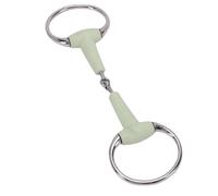 Xiuganpo Sabor Broca de Filete de Caballo de Acero Inoxidable Envuelta en Goma Anillo Suelto Medio Suave Broca de Entrenamiento Boquilla Agridulce Duradera a Prueba de Herrumbre para un Control y