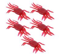 Xiuganpo Señuelo de Cangrejo Suave Artificial para Aparejos de Pesca, Cebo de Simulación Rojo, 5 uds., 6,3x4x1cm, para Lagos y Ríos