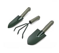 Xiuganpo Set de Herramientas de Jardín con Ergonómico, Palas de Hierro | Palas anchas y estrechas con rastrillo de 3 puntas para cavar desmalezado, bolsa de almacenamiento incluida