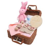 Xiuganpo Set de para bebé de Madera de Abedul para Recién Nacidos, Incluye Ropa, Toalla de Baño y Tarjeta de Felicitación (PINK)
