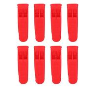 Xiuganpo Silbato de Chaleco Salvavidas Ligero de Doble Frecuencia, Silbato de Rescate de Supervivencia de Tono Alto de Emergencia de Color Rojo Brillante para Exteriores, 8 Piezas de Plástico