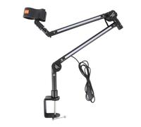 Xiuganpo Soporte de Micrófono de Brazo de Boom, Clamp/Holder de Nivel de Micrófono de Escritorio RGB para Juegos