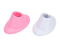 Xiuganpo Soporte para Botella de Esmalte de Uñas, Soporte de Goma Suave a Prueba de Derrames para Profesionales del Arte de Uñas, 2 uds., Rosa y Blanco