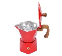 Xiuganpo STOVETOP DESPRESSO MACACE POTA, 2 Taza de Maceta Clásica de Moca, Italiana Cubana de Aluminio para Estufas de Gas Eléctricas de Inducción (rojo)