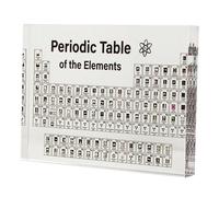Xiuganpo Tabla Periódica con Elementos Reales en su interior. Herramientas de Gráficos de Química para Estudiantes con Pantalla Acrílica Transparente Visualización de la Tabla Periódica