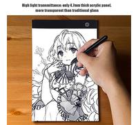 Xiuganpo Tablero de Dibujo LED de, Tablero de Luz A4 con Luz Ajustable, Panel Acrílico de Alta Transparencia para Artistas, Diseñadores Gráficos, Plantilla para Mentes Creativas (Brillo de 3 niveles)