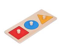 Xiuganpo Tablero de Madera a Juego Geométrico, Juguete Educativo Colorido para Niños, Aprendizaje de Formas y Colores, Edad Preescolar (Paneles geométricos tricolores)