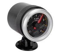 Xiuganpo Tacómetro de Panel de Fibra de Carbono de 2.047 In/2,05 Pulgadas 0-8000 RPM Universal para Motores de 4 6 8 Cilindros SUV, Material Plástico Incluido para Entusiastas de la Automoción