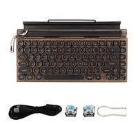 Xiuganpo Teclado de Máquina de Escribir, Teclado Mecánico Inalámbrico Bluetooth de 83 Teclas con Interruptor Azul y Luz de Fondo Blanca, para PC, Portátil, Tableta, Teléfono, iOS, Mac (Grano de