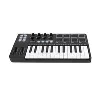 Xiuganpo Teclado Midi -Controlador, 8 Almohadillas de Tambor de Iluminación de Hornear Black 25 Botón Teclado Midi Portátil para la Grabación