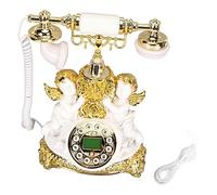 Xiuganpo Teléfono Fijo Retro Antiguo Vintage con Pulsador para Decoración de Oficina en El Hogar, Teléfono Multifuncional Manos Libres para Sala de Estar Dormitorio, Material de Resina Galvanizada