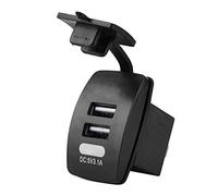 Xiuganpo Toma de Corriente Dual 3.1A de la Prenda Impermeable del Cargador del Coche del USB para el Móvil del Barco del Coche, Material del ABS