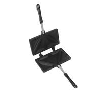 Xiuganpo Tostadora para Perritos Calientes, Bandeja para Hornear Sándwiches de Doble Cara, Aleación de Aluminio, Diseño Multifuncional para Acampar en Casa (BLACK)