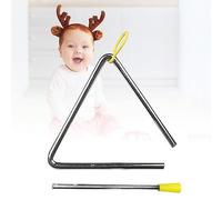 Xiuganpo Triángulo de Metal de con Delantero Fácil Operación Instrumento Musical de Percusión Manual para Niños Equipo de Música de Conjunto Educativo (5 pulgadas (135 piezas))