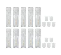 Xiuganpo Tubo de Brillo Labial, Tubo de Bálsamo Labial Vacío Transparente Transparente 10 Piezas de Goma Insertos 2 Ml para Viajar