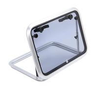 Xiuganpo Ventana de Ojo de Buey de Barco de Aleación de Aluminio de 19x27 Pulgadas, Ventana Cuadrada de Vidrio Templado con Orificio de Puerto, Reemplazo de Tragaluz con Varilla de Soporte, Ideal